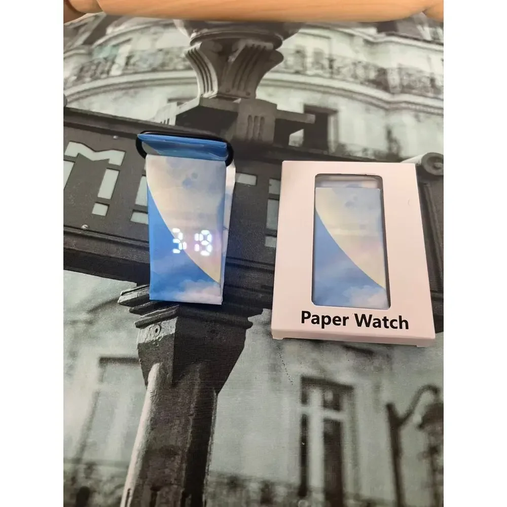 Waterproof Watch Unisex Digital Wristwatch Printed Casual Paper Watch